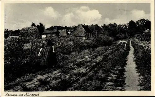 Ak Nunspeet Gelderland, Dorfpartie
