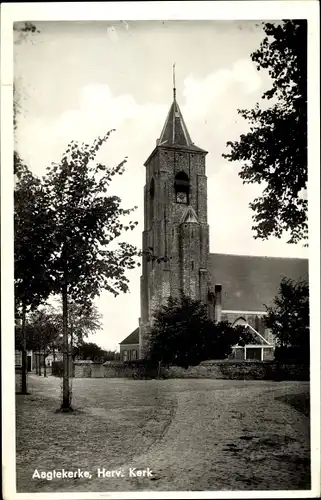Ak Aagtekerke Zeeland Niederlande, Herv. Kirche