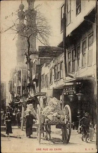 Ak Cairo Kairo Ägypten, Une Rue, Belebte Straßenszene