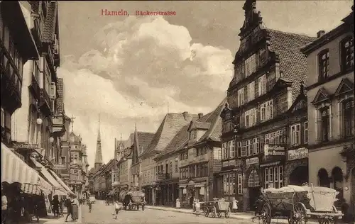 Ak Hameln in Niedersachsen, Bäckerstraße