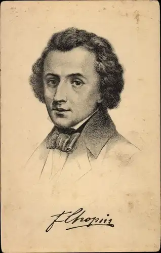 Ak Komponist Frédéric Chopin, Portrait