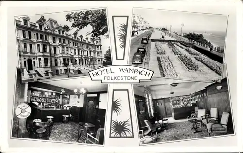 Ak Folkestone Kent England, Hotel Wampach