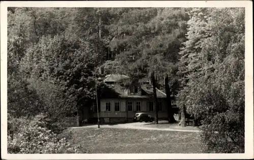 Ak Ohrdruf Thüringen, Waldidyll Scherershütte, Ihn. W. Bär