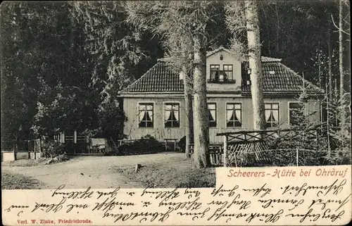 Ak Ohrdruf in Thüringen, Scheerers-Hütte, Scherershütte