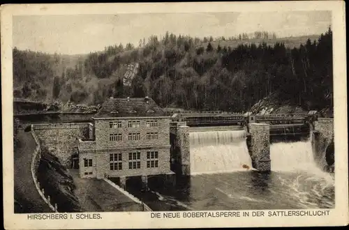 Ak Pilchowice Mauer Wleń Lähn Schlesien, Bobertalsperre, Sattlerschlucht, Hirschberg