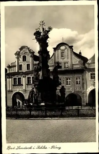 Ak Lądek Zdrój Bad Landeck Schlesien, Monument, Ring