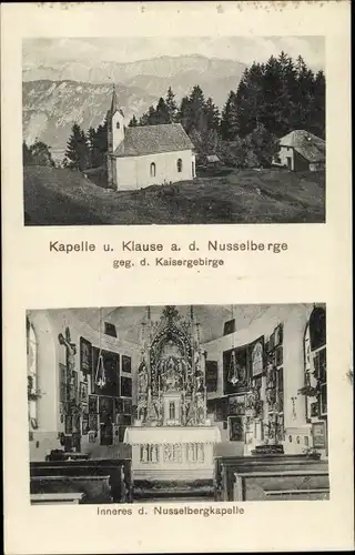 Ak Oberaudorf in Oberbayern, Kapelle und Klause auf dem Nusselberge