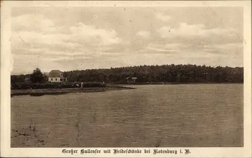 Ak Rotenburg an der Wümme, Großer Bullensee mit Heideschänke