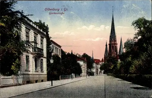 Ak Oldenburg im Großherzogtum Oldenburg, Gartenstraße