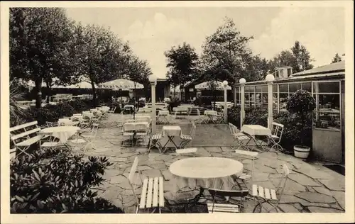 Ak Colditz in Sachsen, Hotel Waldschänke, Terrasse