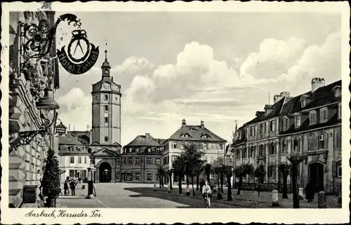 Ak Ansbach in Mittelfranken Bayern, Herrieder Tor, Hotel Zirkel