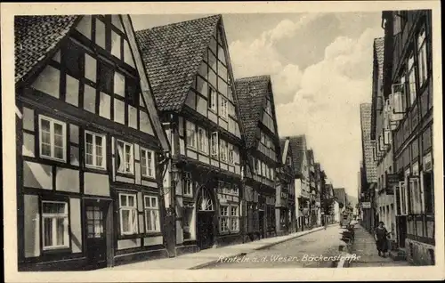 Ak Rinteln an der Weser, Bäckerstraße