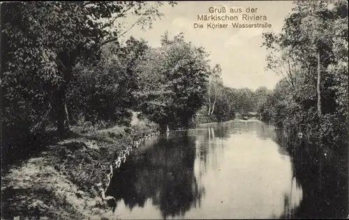 Ak Groß Köris im Kreis Dahme Spreewald, Köriser Wasserstraße