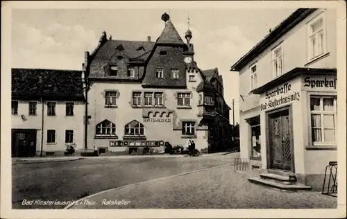 Ak Bad Klosterlausnitz in Thüringen, Ratskeller, Sparkasse