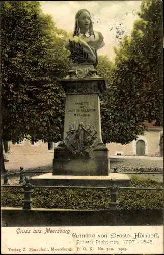 Ak Meersburg am Bodensee, Denkmal Annette von Droste-Hülshoff