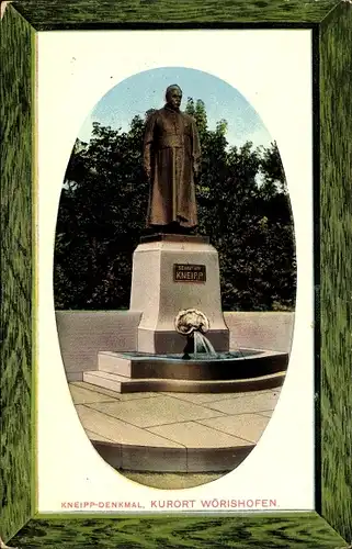 Passepartout Ak Bad Wörishofen im Unterallgäu, Kneipp-Denkmal