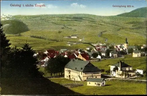 Ak Geising Altenberg im Erzgebirge, Panorama, Geisingberg