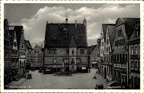 Ak Weißenburg am Sand Mittelfranken Bayern, Marktplatz