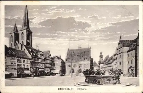 Ak Halberstadt Sachsen Anhalt, Holzmarkt