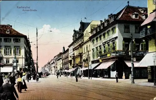 Ak Karlsruhe in Baden, Kaiser-Straße