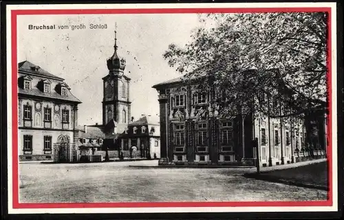 Ak Bruchsal im Kraichgau, vom großh. Schloss