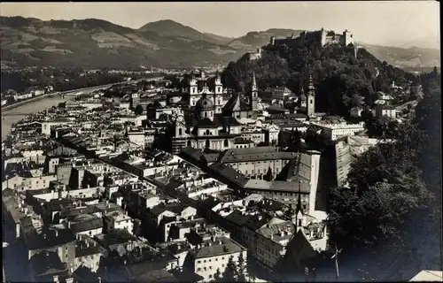 Ak Salzburg in Österreich, Panorama, Blick vom Elektrischen Aufzug