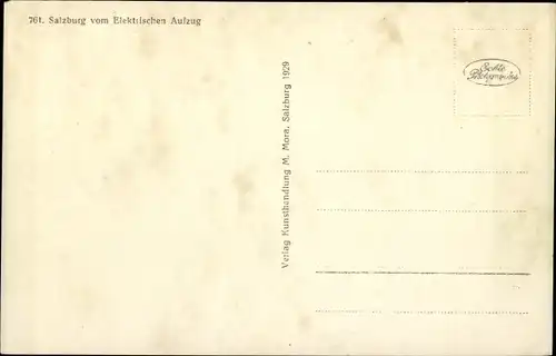 Ak Salzburg in Österreich, Panorama, Blick vom Elektrischen Aufzug