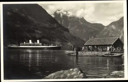 Ak Hellesylt Norwegen, Norangsfjord, Dampfer