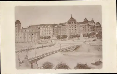 Foto Ak Wien 1 Innere Stadt, Aspernbrücke, Kriegsministerium, Urania