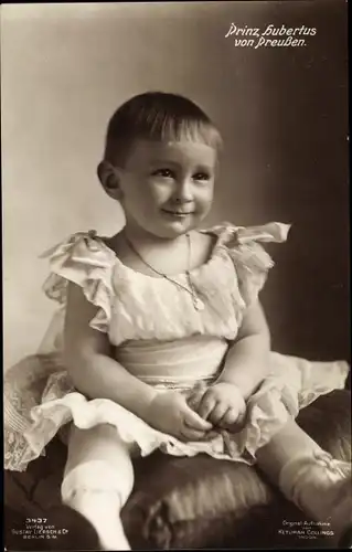 Ak Prinz Hubertus von Preußen, Kleid, Kleinkind, Kinderportrait, Liersch 3437