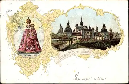 Litho Příbram Pibrans Mittelböhmen, Kloster Svatá Hora, Wallfahrtsort, Marienbild