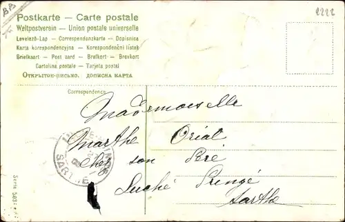 Präge Ak Glückwunsch Neujahr 1906, Glücksklee, Hufeisen