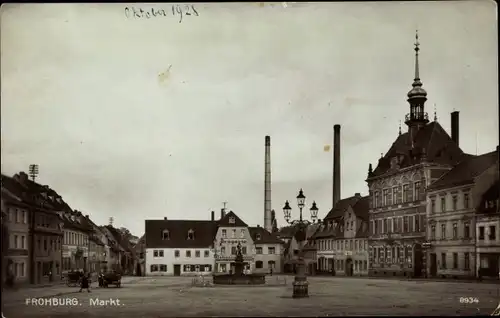 Ak Frohburg in Sachsen, Partie am Markt, Drogerie, Brauhof