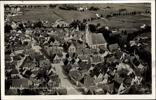 Ak Schrobenhausen in Oberbayern, Fliegeraufnahme vom Ort