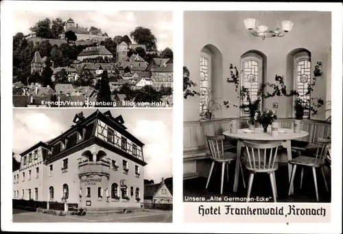 Ak Kronach in Oberfranken, Hotel Frankenwald, Veste Rosenberg