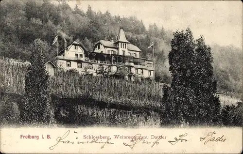 Ak Freiburg im Breisgau, Schlossberg, Weinrestaurant Dattler