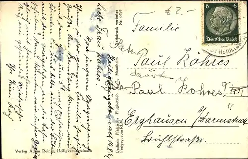 Ak Eiterbach Heiligkreuzsteinach Odenwald, Fliegeraufnahme