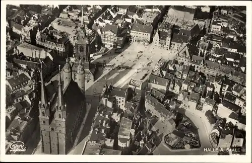 Ak Halle an der Saale, Luftbild der Stadt