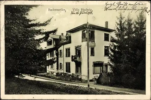 Ak Badenweiler im Kreis Breisgau Hochschwarzwald, Blick auf die Villa Hedwig