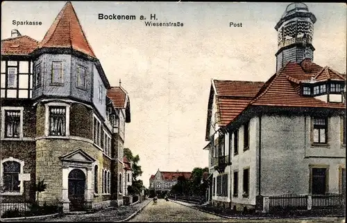 Ak Bockenem am Harz, Sparkasse, Wiesenstraße, Post