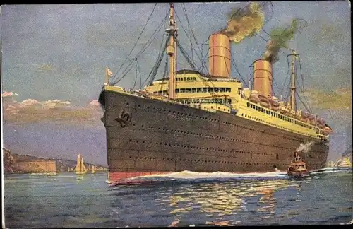 Künstler Ak Dampfschiff Columbus, Norddeutscher Lloyd Bremen, deutsche Handelsflotte