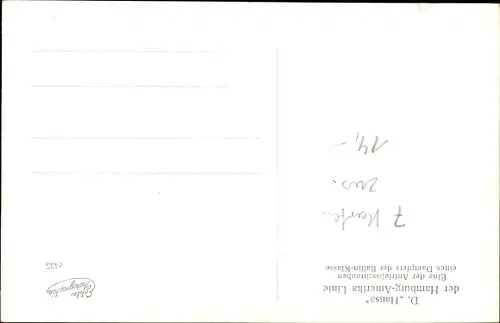 Ak Dampfschiff Hansa, HAPAG, eine der Antriebsschrauben, Werftarbeiter