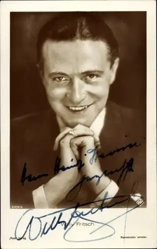 Ak Schauspieler Willy Fritsch, Portrait, Autogramm