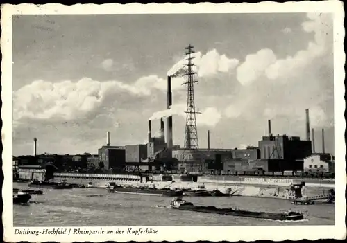 Ak Hochfeld Duisburg im Ruhrgebiet, Kupferhütte, Rheinpartie