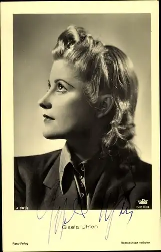 Ak Schauspielerin Gisela Uhlen, Portrait, Autogramm