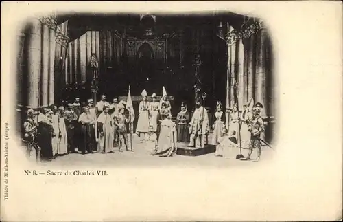 Ak-Darstellung des Mysteriums von Jeanne d'Arc, Krönung Karls VII.