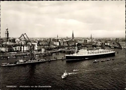 Ak Hamburg, Hanseatic vor der Überseebrücke, Stadt