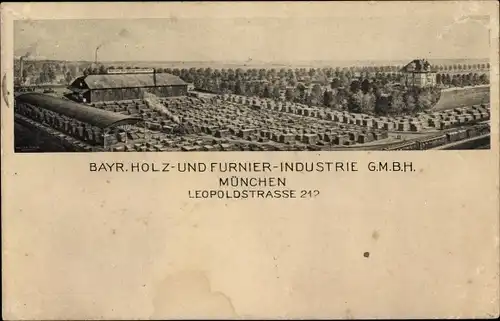 Ak München Bayern, Bayr. Holz und Furnier Industrie GmbH, Leopoldstraße 212