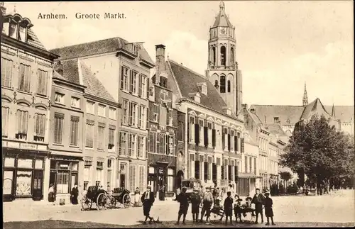 Ak Arnhem Gelderland Niederlande, Großer Markt