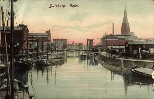 Ak Duisburg im Ruhrgebiet, Hafen